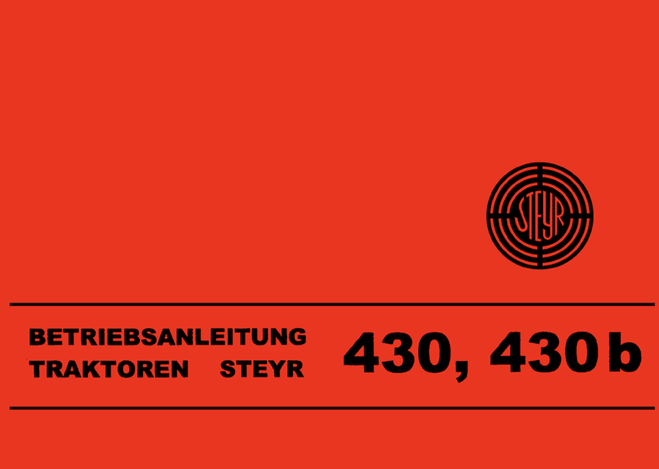 Betriebsanleitung Steyr Typ 430 im Oldtimer Traktor Ersatzteile Shop online kaufen