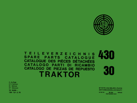 Ersatzteilbuch Steyr Typ 430 und 30 im Oldtimer Traktor Ersatzteile Shop online kaufen