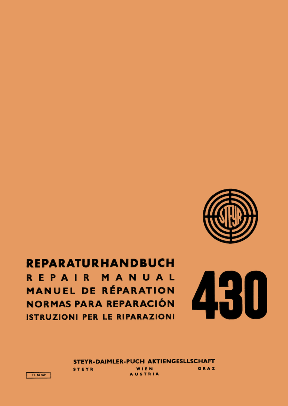 Reparaturhandbuch Steyr 430, 30/b/n im Oldtimer Traktor Ersatzteile Shop online kaufen
