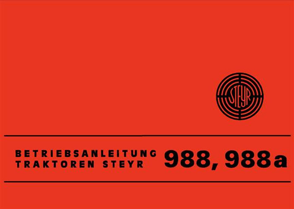 Betriebsanleitung Steyr 988 und 988a im Oldtimer Traktor Ersatzteile Shop online kaufen