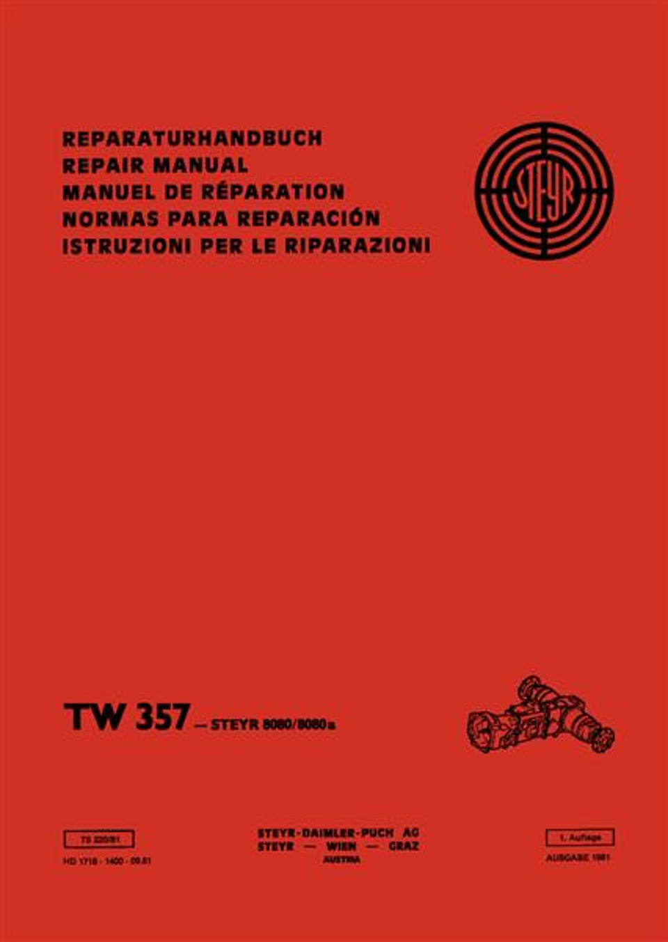 Reparaturhandbuch Steyr TW 357 Getriebe im Oldtimer Traktor Ersatzteile Shop online kaufen